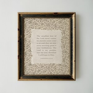 Lamentations 3 Scripture Art Print: Vintage Christian Home Decor (Digital Download image 11