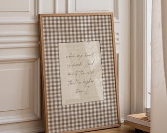 Psalm 61:2 Bible Verse Print Vintage floral Christian Wall Art Digital Download