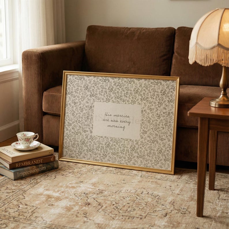Lamentations 3 Scripture Print: Vintage Floral Christian Home Decor (Digital Download image 9