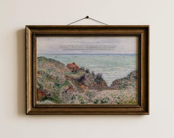 Matthew 7:24 Art Build Your House on the Rock Modern Christian Home Art Scriptures Prints Vintage Painting Landscape Biblical Quote Artwork