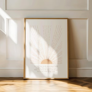 Psalm 143:8 Art Encouraging Christian Wall Art Bible Print Modern Christian Home art decor Scriptures Artwork