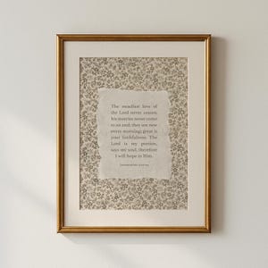 Lamentations 3 Scripture Art Print: Vintage Christian Home Decor (Digital Download image 10