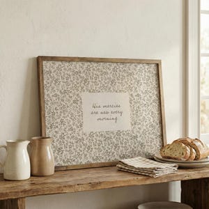 Lamentations 3 Scripture Print: Vintage Floral Christian Home Decor (Digital Download image 2