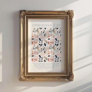 Ephesians 3:20-21 Biblical Art Scriptures Prints Modern Christian Home Decor Comforting Bible Verse artwork
