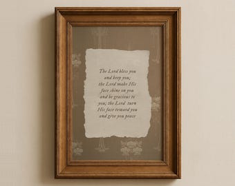 Numbers 6:24-26 Scripture Print Vintage Modern Christian Home Decor (Digital Download)