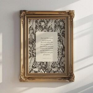 The Lord bless you and keep you Numbers 6:24-26 Bible Vintage art Modern Christian Home Decor Biblical Wall Art The Blessing Print