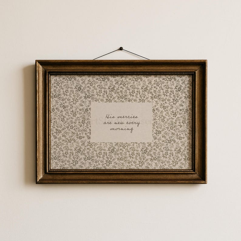 Lamentations 3 Scripture Print: Vintage Floral Christian Home Decor (Digital Download image 5