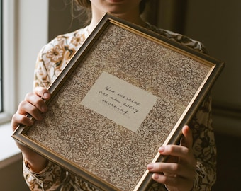 Lamentations 3:23 Vintage Bible Verse Art Print (Digital Download)