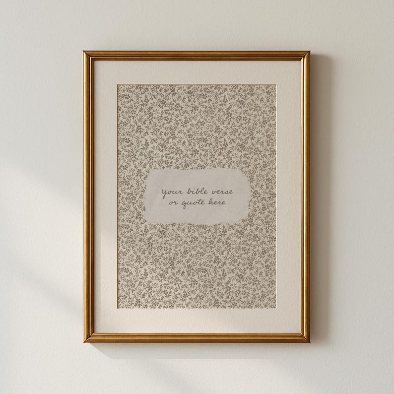 PHYSICAL PRINT Personalized Bible Verse Art: Custom Vintage Cottagecore ...