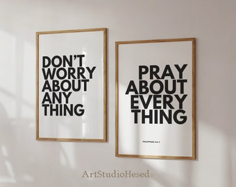 Philippians 4:6-7 Faith Print Bible Verse Wall Art Modern Scriptures Canvas home decor Vintage Painting  Minimalistic Biblical Artwork