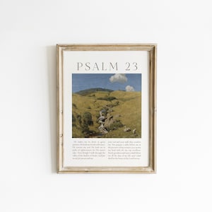 Psalm 23 Art Vintage Scripture Bible Verse Print The Lord Is My Shepherd Bible Verse Poster Christian Wall Decor Vintage Art Faith Gift