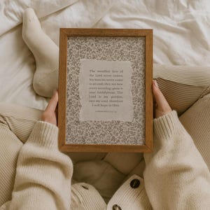 Lamentations 3 Scripture Art Print: Vintage Christian Home Decor (Digital Download image 3
