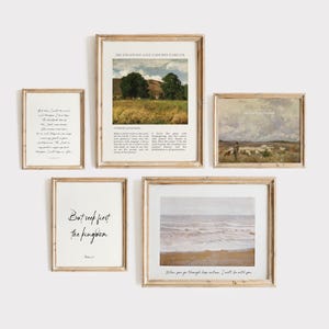 Vintage Christian Gallery Set of 5 Christian Wall art Lamentations 3  Scripture Art Modern Christian Decor Bible art quote Seek first