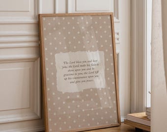 Numbers 6:24-26 Scripture Print, Modern Christian Home Decor (Digital Download)