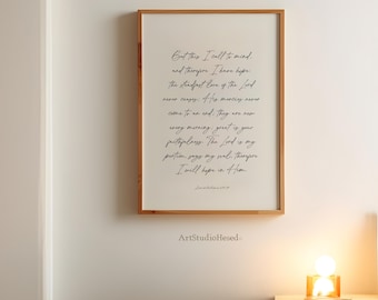 Lamentations 3:21-24 Art Scriptures  Modern Christian Home Decor Bible Prints Bible artwork