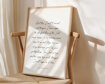 Lamentations 3:21-24 Art Scriptures Artwork Vintage Painting Landscape Modern Christian Home Decor Biblical Aesthetic Prints Bible artwork