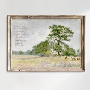 Psalm 23 Landscape Print: Vintage Christian Bible Verse Art (Digital Download)