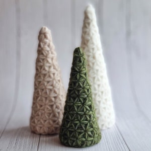 Modèle de crochet d’arbre de Noël, modèle de crochet d’arbre de Noël ensemble 4 tailles, cadeau de vacances de décoration à la maison, modèles PDF de crochet d’hiver