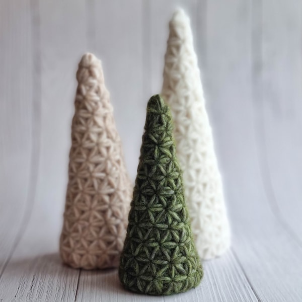 Modèle de crochet d’arbre de Noël, modèle de crochet d’arbre de Noël ensemble 4 tailles, cadeau de vacances de décoration à la maison, modèles PDF de crochet d’hiver