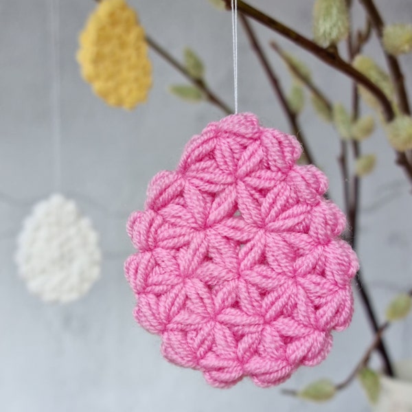 Crochet Easter Egg Pattern, Jasmine Stitch Easter Egg, Crochet Egg Ornament, Easter Decor, PDF Crochet Pattern, Jasmine Stitch Tutorial