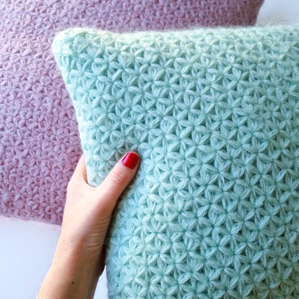 Textured Crochet Pillow Pattern, Crochet throw pillow pattern, Boho home decor, Crochet cushion, Pillow Cover, Downloadable Crochet Pattern