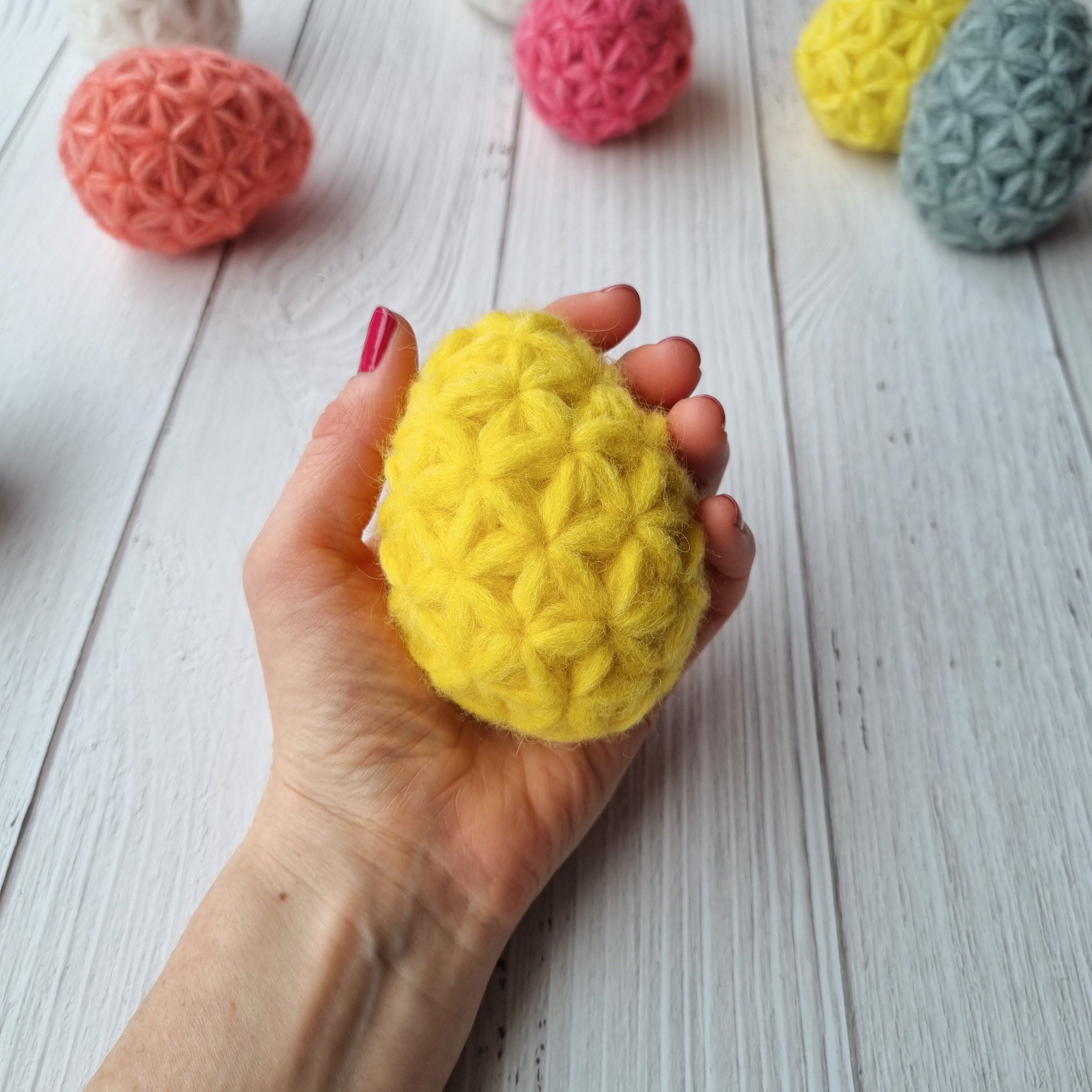 Easter Egg Ornament Crochet Pattern, PDF Pattern With Jasmine Stitch ...