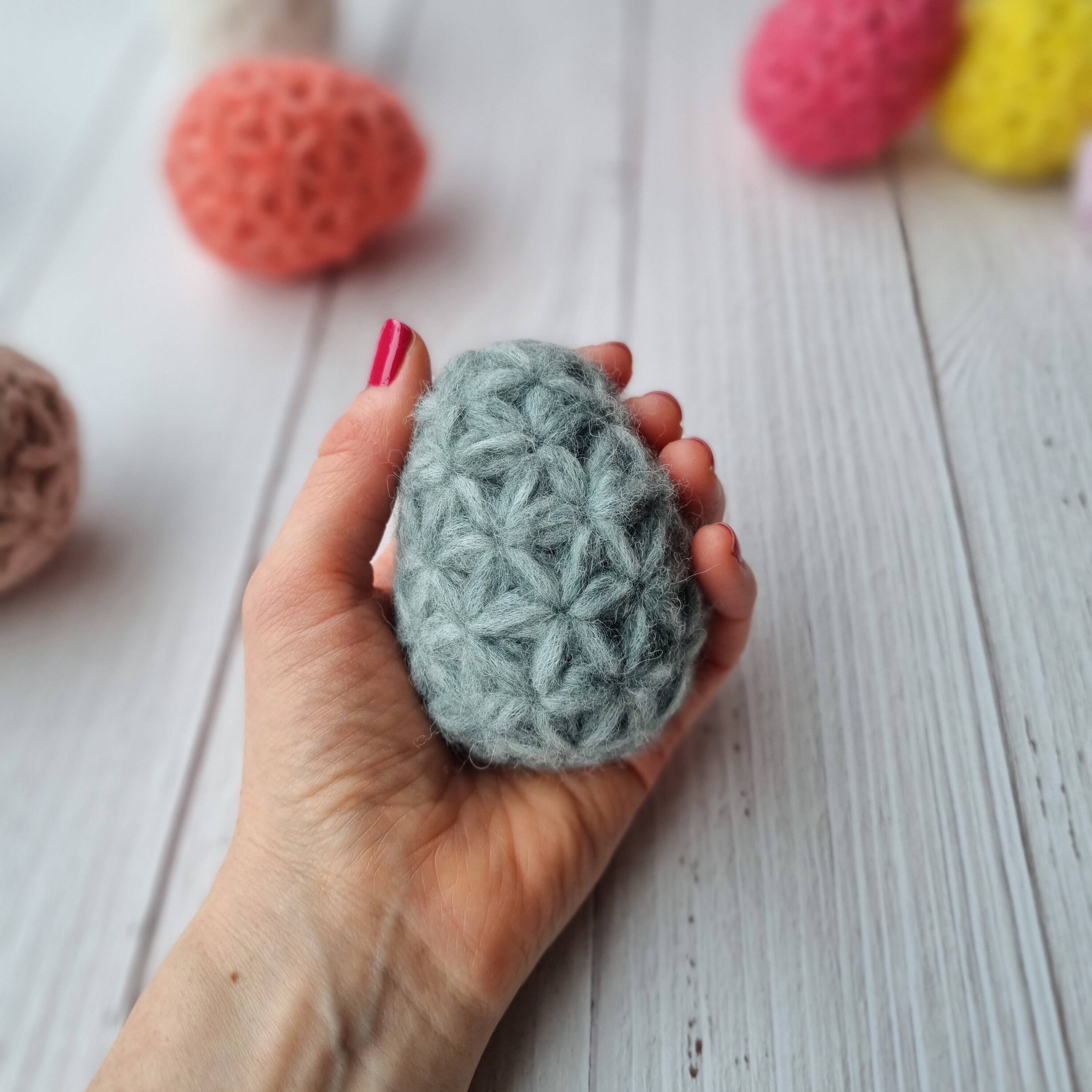 Easter Egg Ornament Crochet Pattern, PDF Pattern With Jasmine Stitch ...