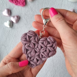 Häkelanleitung Herz, Valentinstags-Häkelanleitung, Häkel-Schlüsselanhänger, handgemachtes Geschenk, Girlande, Häkel-Herz-Ornament, PDF-Häkelanleitung Herz