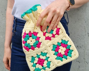 Granny Square Easy Crochet Bag Pattern, Crochet Handbag, Purse, Easy crochet pattern, Beginner Friendly, Festival Crochet, Summer Bag