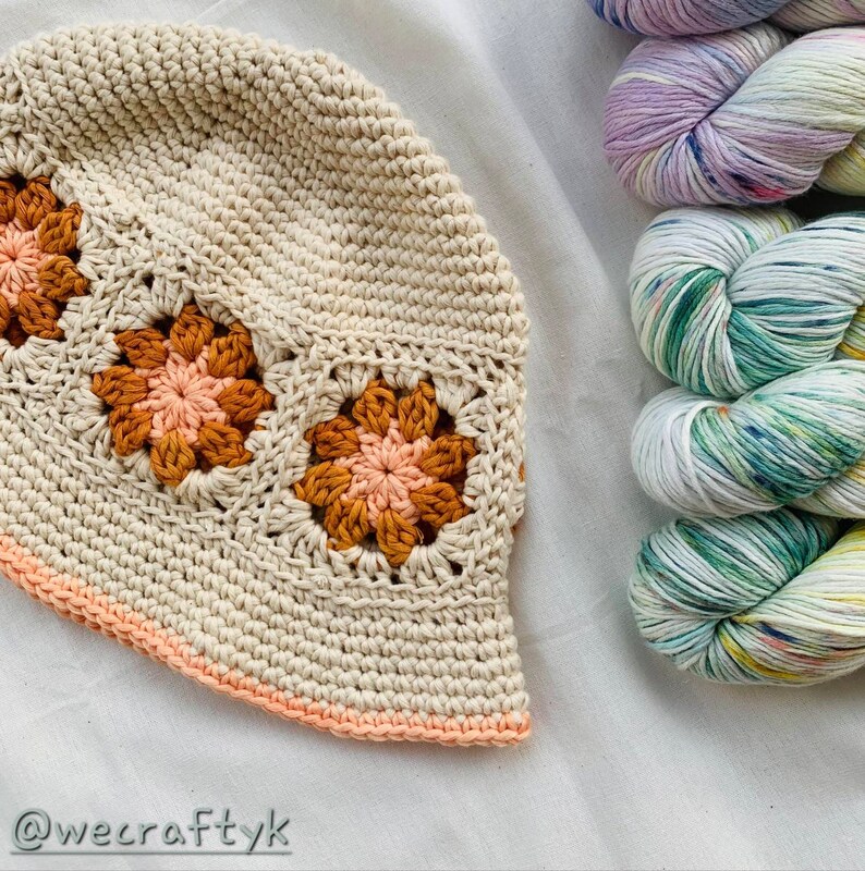 Granny Square Crochet Bucket Hat Pattern Crochet Sun Hat With Etsy