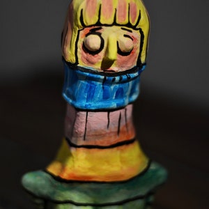 Handmade Clay Sculpture &quot;Devotion no.2 &quot; Woman figure, Meditation figurine, decorative figurine, Ceramic Artwork, Buddha Pose