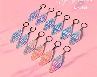 Angel Number Keyhain • Holographic Keychain • 444 • 777 • 333 • 888 • Spiritual Keychain • Spiritual Gifts