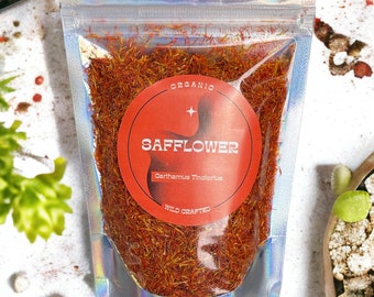 Organic Safflower | Safflower Petals | Carthamus tinctorius L. | Dried Safflower | Herbal Tea