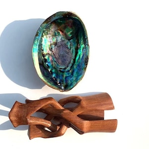 Abalone Shell with Stand | Smudge kit | Smudge bowl | Large Abalone Shell | X-Large Abalone Shell | Crystal Dish