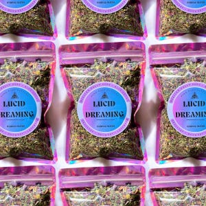 Lucid Dreaming Herbal Blend • ORGANIC Tea Blend • Mexican Dream Herb • Blue Lotus • Mugwort • Skullcap • Lavender • Chamomile • White Willow