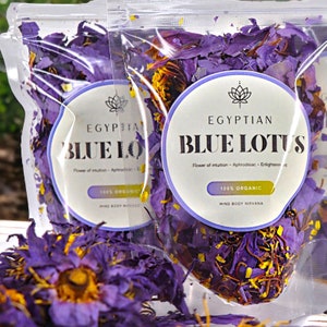 Organic Blue Lotus Flower | Egyptian Blue Lotus | 100% Natural | Nymphaea Caerulea | Sacred Flower | Vegan