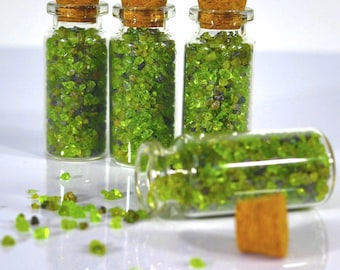 Peridot Chips | Chip bottles | Natural Peridot | Healing Crystals | AAA+ Grade