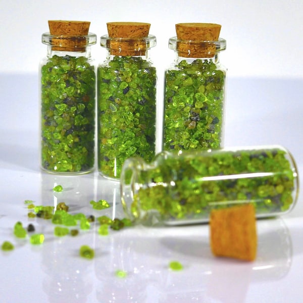 Peridot Chips | Chip bottles | Natural Peridot | Healing Crystals | AAA+ Grade