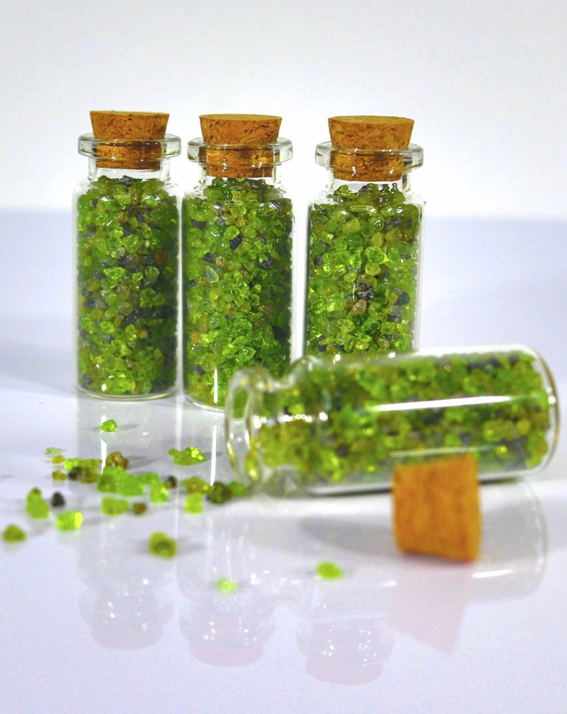 Peridot Chips | Chip bottles | Natural Peridot | Healing Crystals | AAA+ Grade