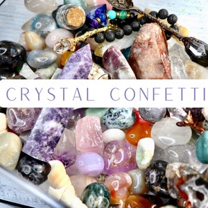 CRYSTAL Confetti | Kristall Konfetti Schaufeln | Schmuck, Glass Chip Flaschen, Trommeln, Türme, Kugeln, Clusters, Punkte, Kräuter |