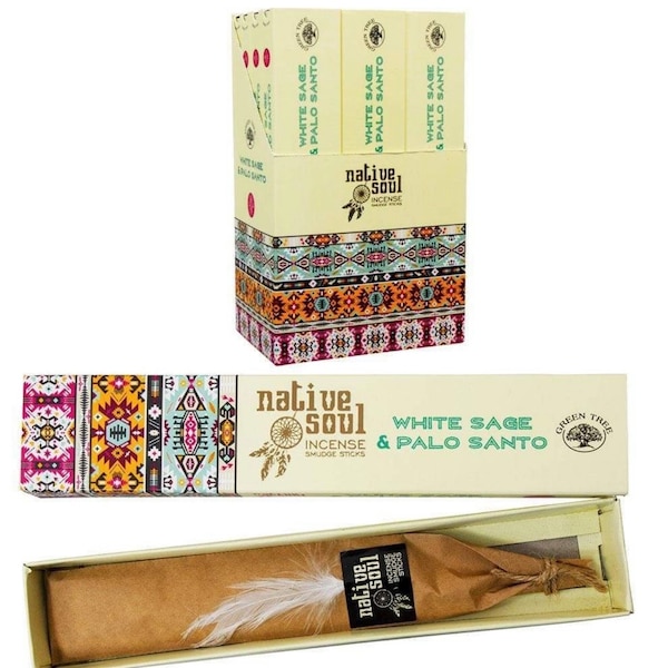 White Sage & Palo Santo Incense | Native Soul | Smudge Sticks | Premium Incense | Metaphysical | Reiki