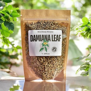 Damianablad • 100% natuurlijk en biologisch • Biologische gedroogde kruiden • Gedroogd damianablad • Kruidenthee • Premiumkwaliteit • Turnera Diffusa