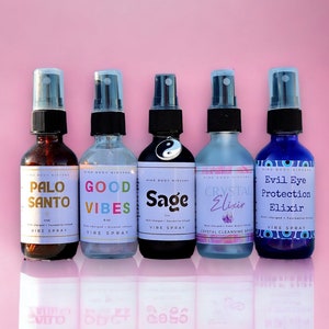 Vibe Spray Elixir Bundle | Gift Set | Smudge Spray | Spiritual Cleansing Spray | Aura Cleanser | Metaphysical | Sage | Palo Santo | Evil Eye