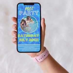 Summer Pool party invitation, Pool Party Invite, Pool Invitation, Birthday Invitation, Pool Birthday, Summer Pool Party, Swimming Party