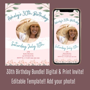 Cumpleaños BOHO, Descarga instantánea, Invitación Boho, Invitación de cumpleaños Boho, Cumpleaños de invitación Boho, Cumpleaños Boho, Invitación telefónica, Imprimible