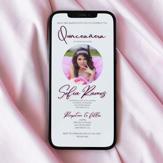 Quinceanera Invitation Instant Download Quince Invitations Etsy