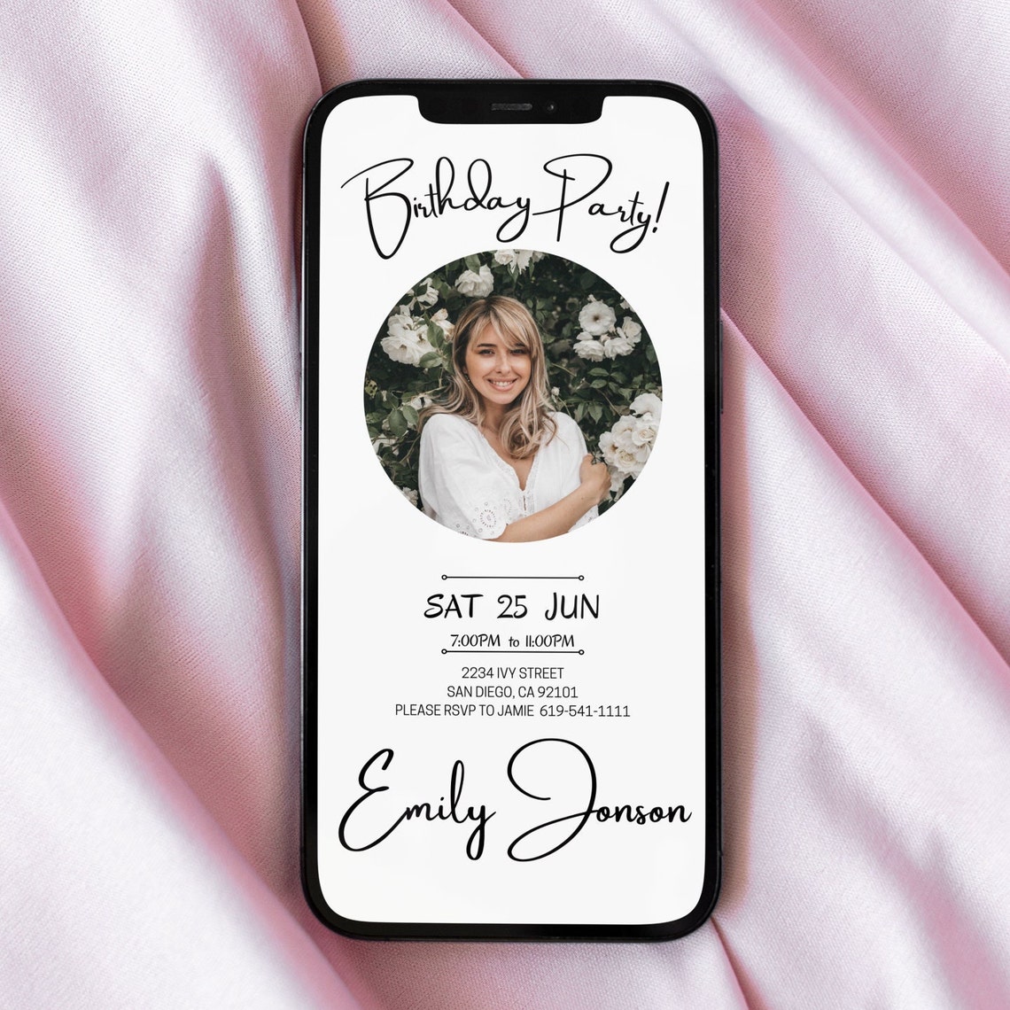 Birthday Evite, Birthday Invitation, Instant Download, Electronic