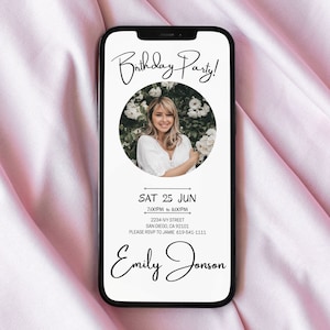 Electronic Invite, Birthday Invitation, Instant Download, Electronic Birthday, Digital Invitation, Smartphone Invite, Birthday Invite