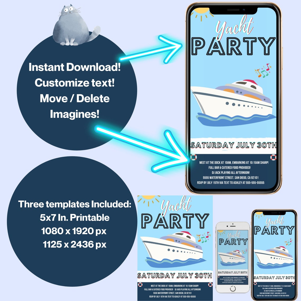 Yacht Party, Boat Party, Yacht Invitation, Yacht, Yacht Birthday