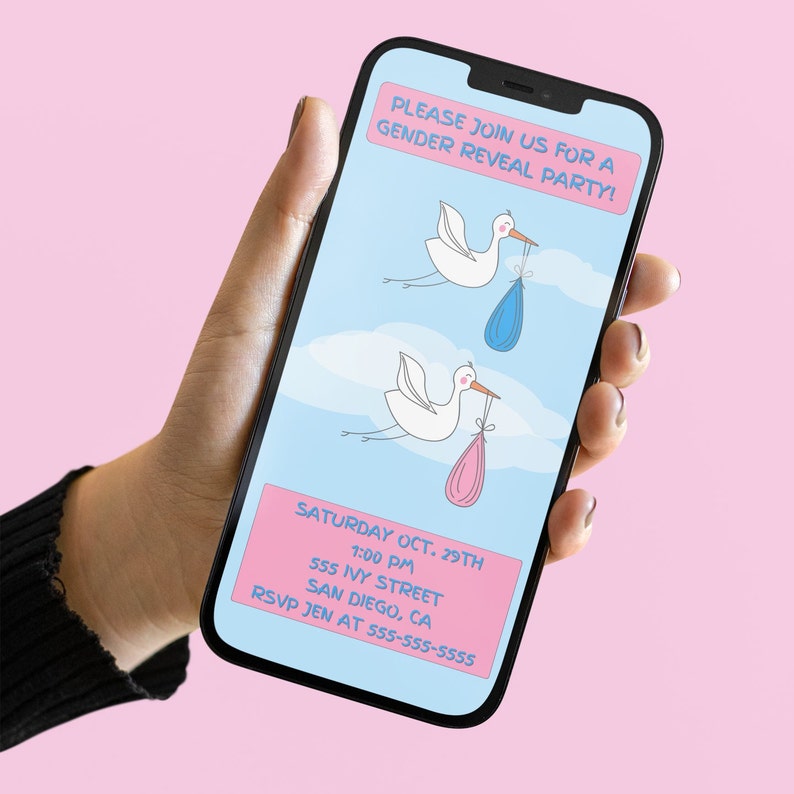 Gender Reveal Invitation, Evite Gender Reveal, Cute Gender Reveal